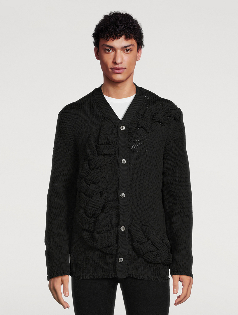 COMME DES GARÇONS HOMME PLUS Braided V-Neck Cardigan | Holt Renfrew