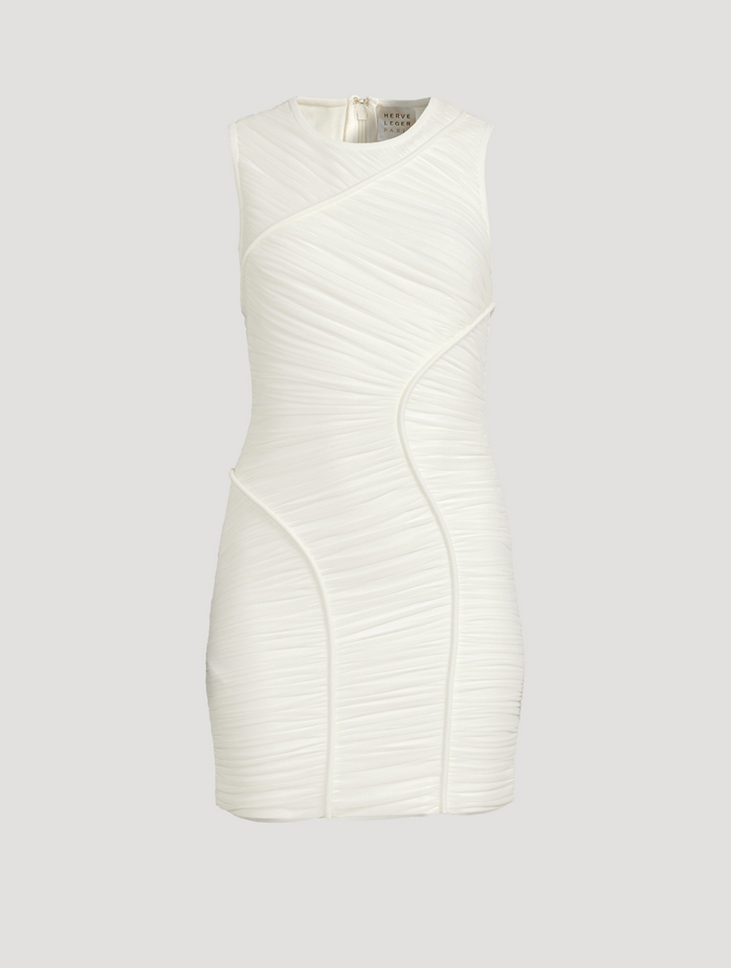 HERVE LEGER Ruched Mesh Mini Dress Holt Renfrew