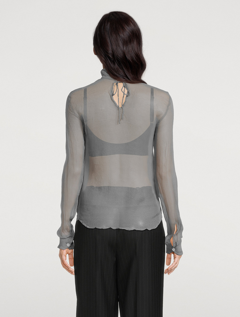 Grey store sheer blouse