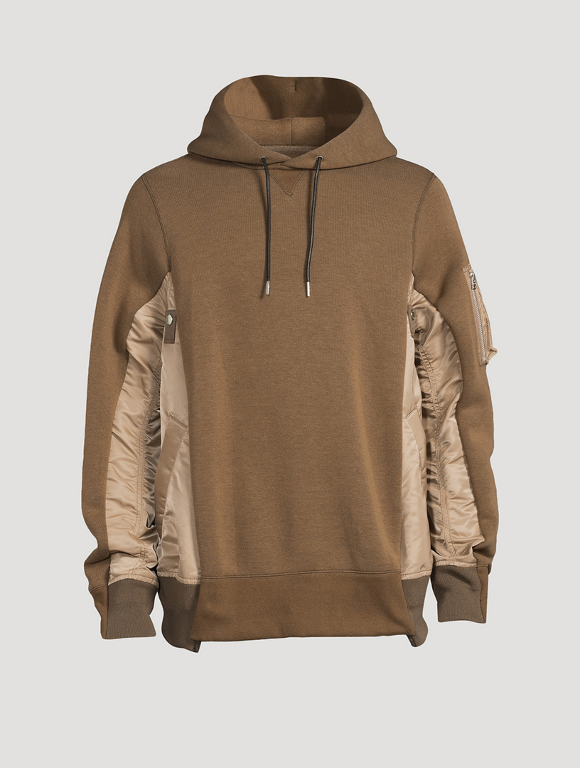 SACAI Sponge Sweat x Nylon Twill Hoodie | Holt Renfrew