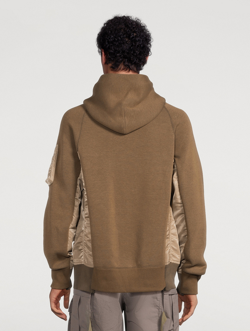 SACAI Sponge Sweat x Nylon Twill Hoodie | Holt Renfrew