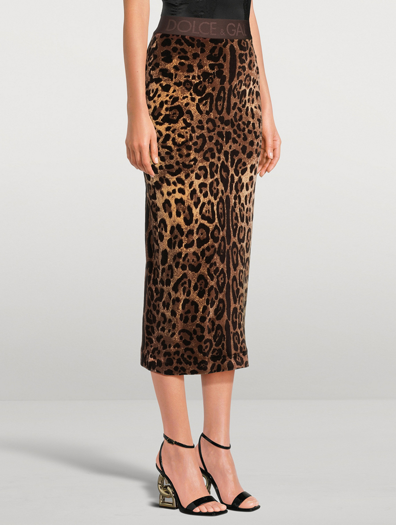 Leopard print chenille leggings - Dolce & Gabbana - Women