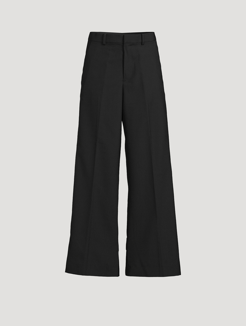 Wool-Blend Wide-Leg Pants