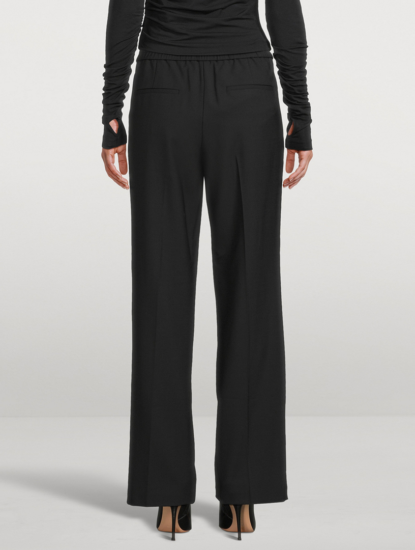 HELMUT LANG Logo-Tape Wide-Leg Trousers | Holt Renfrew