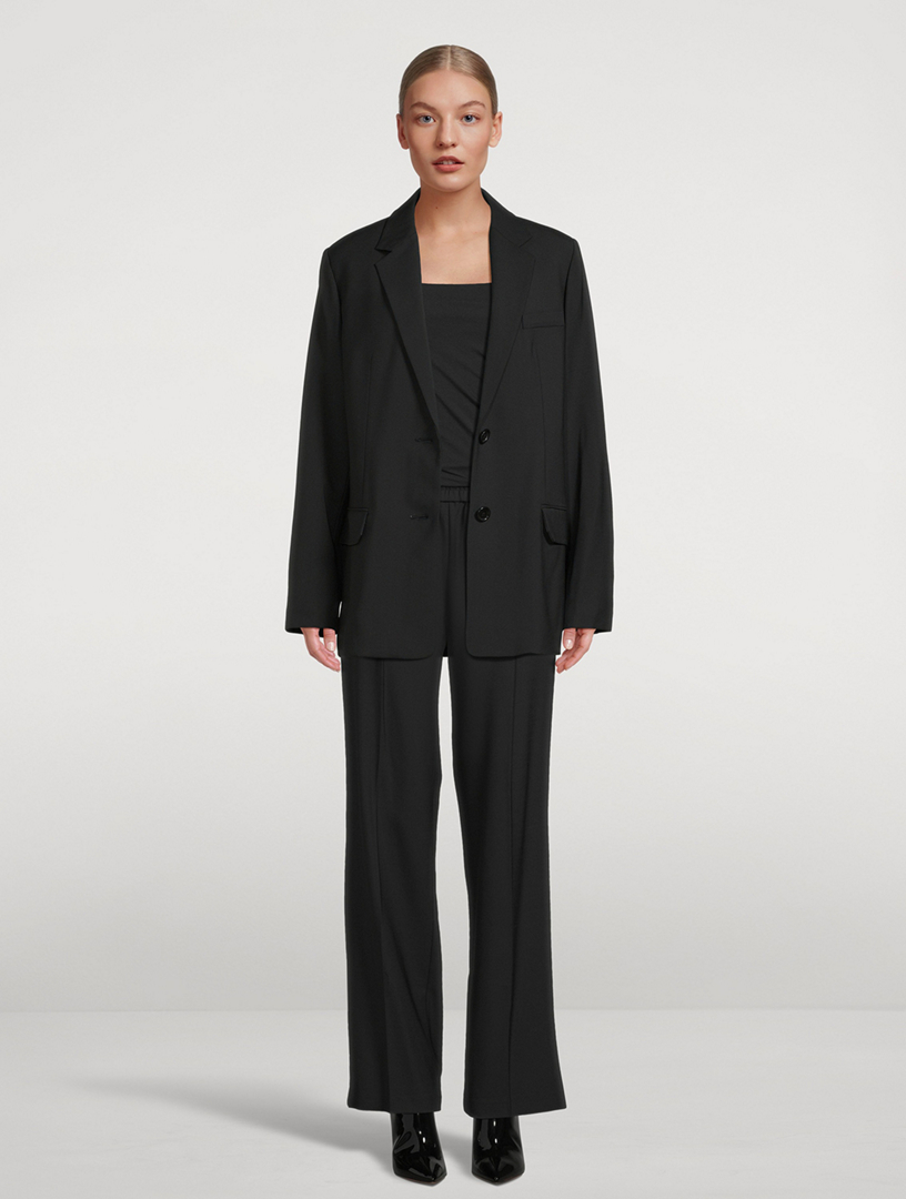 HELMUT LANG Logo-Tape Wide-Leg Trousers | Holt Renfrew