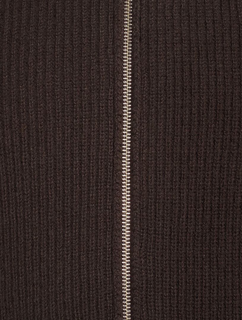Hagen Wool And Cotton Rib Zip Sweater