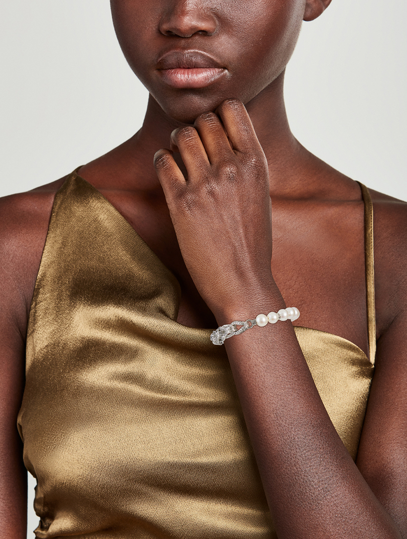 Asli Link Chain Pearl Bracelet