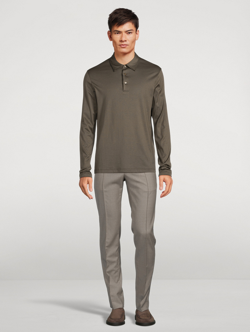 Brioni long hotsell sleeve polo