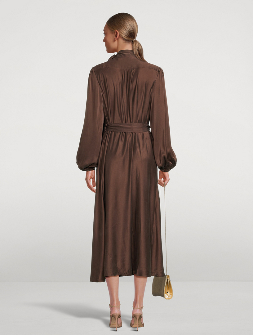 Silk Billow Midi Dress