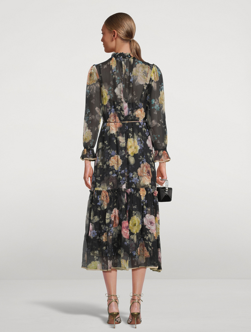 ZIMMERMANN Luminosity Silk Dress In Floral Print | Holt Renfrew