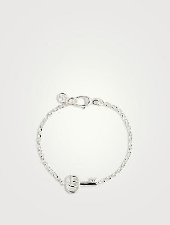 GUCCI GG Marmont Silver Key Charm Bracelet  Metallic