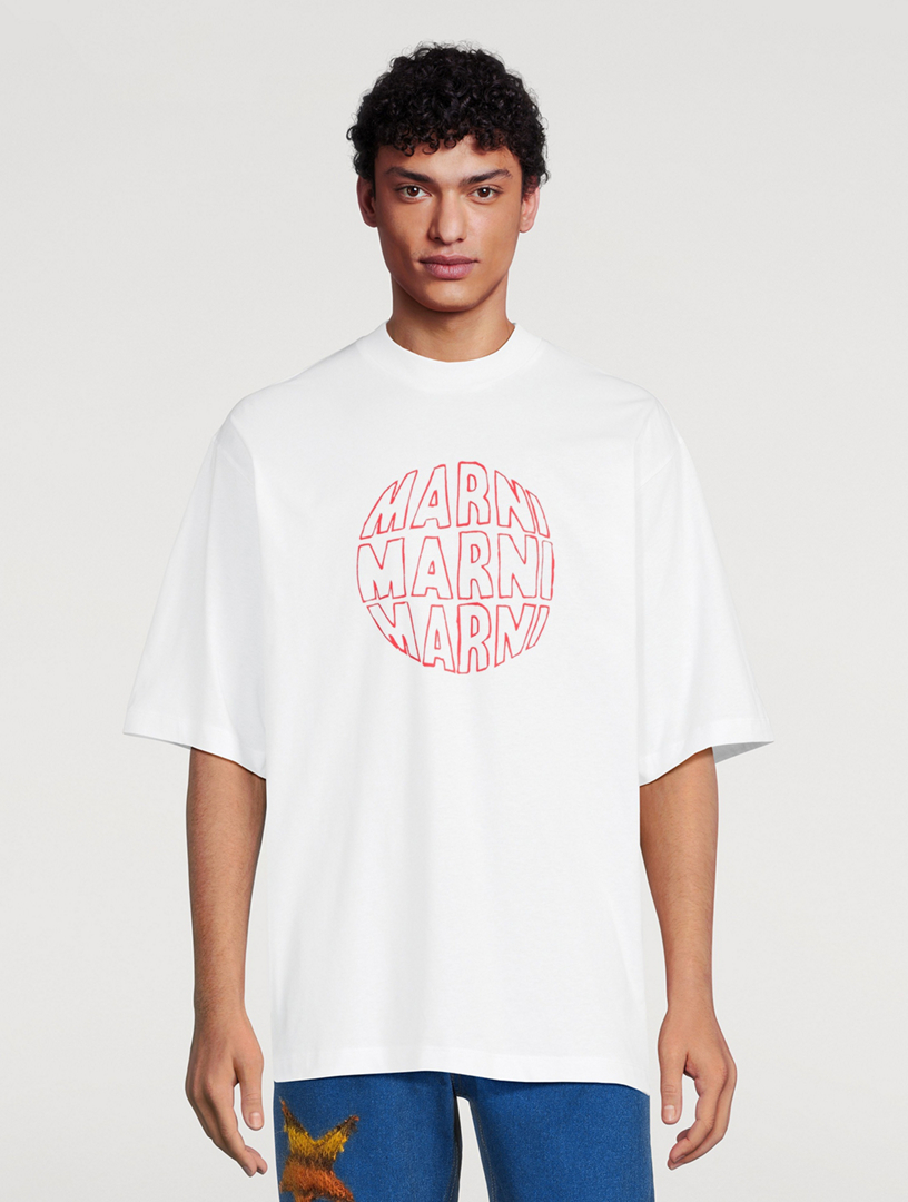 MARNI ホワイト グラフィックTシャツ-