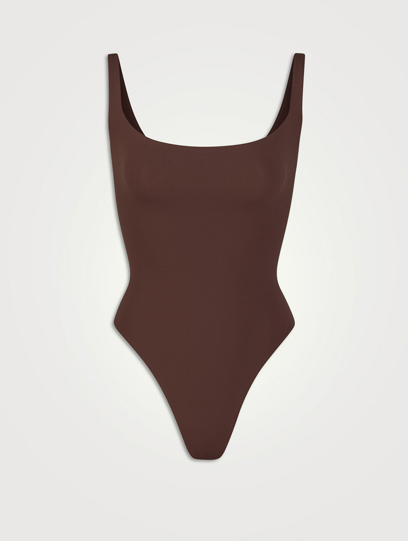 SKIMS Essential Mock Neck Bodysuit Sleeveless Cocoa Brown XXS / XS