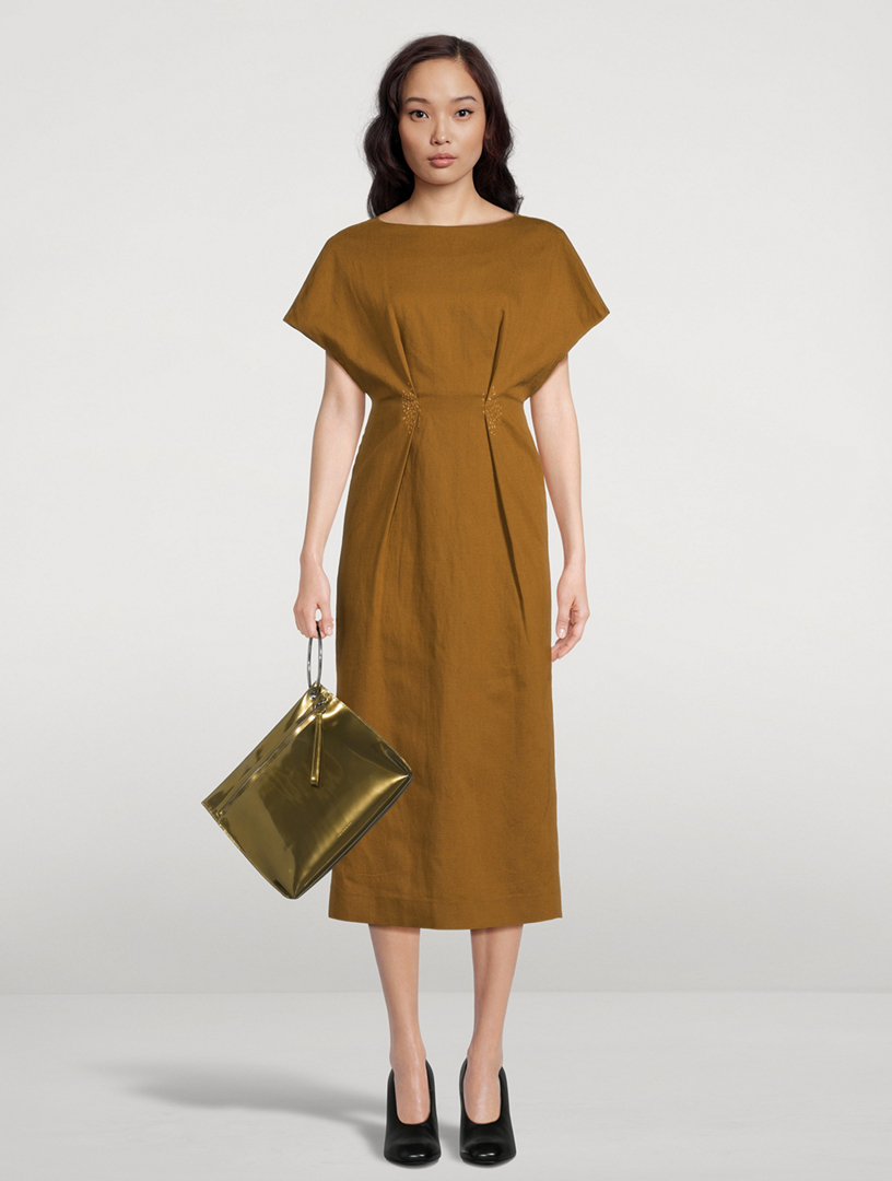 Dezos Pin-Tuck Midi Dress