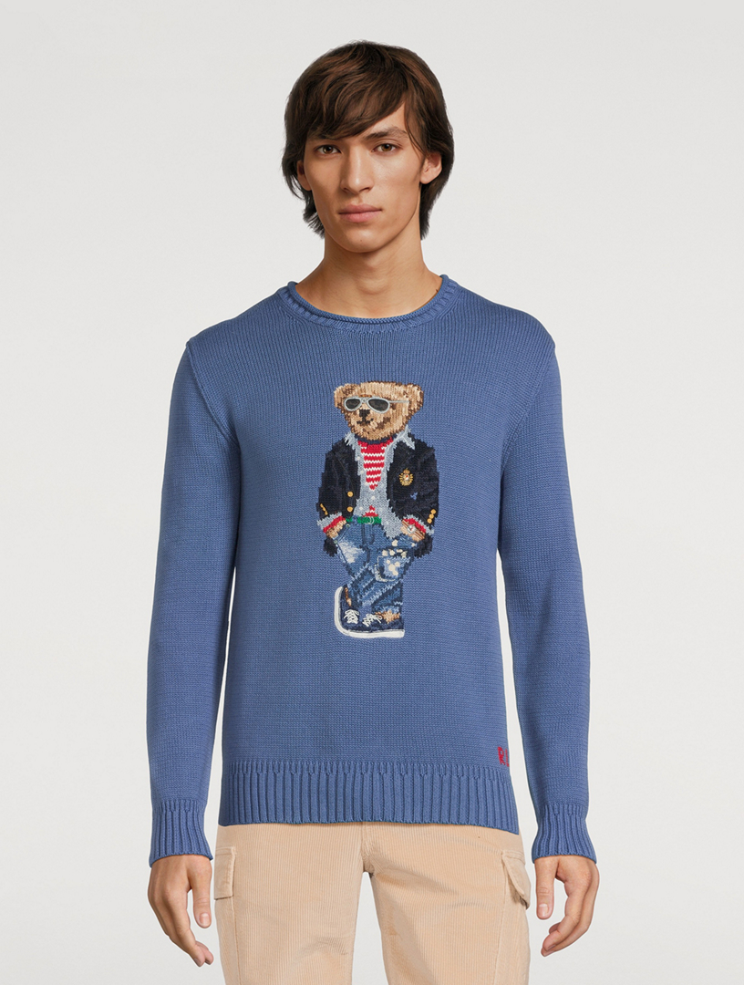 Ralph Lauren Polo Ball Intarsia-knit Cotton Sweater in Red