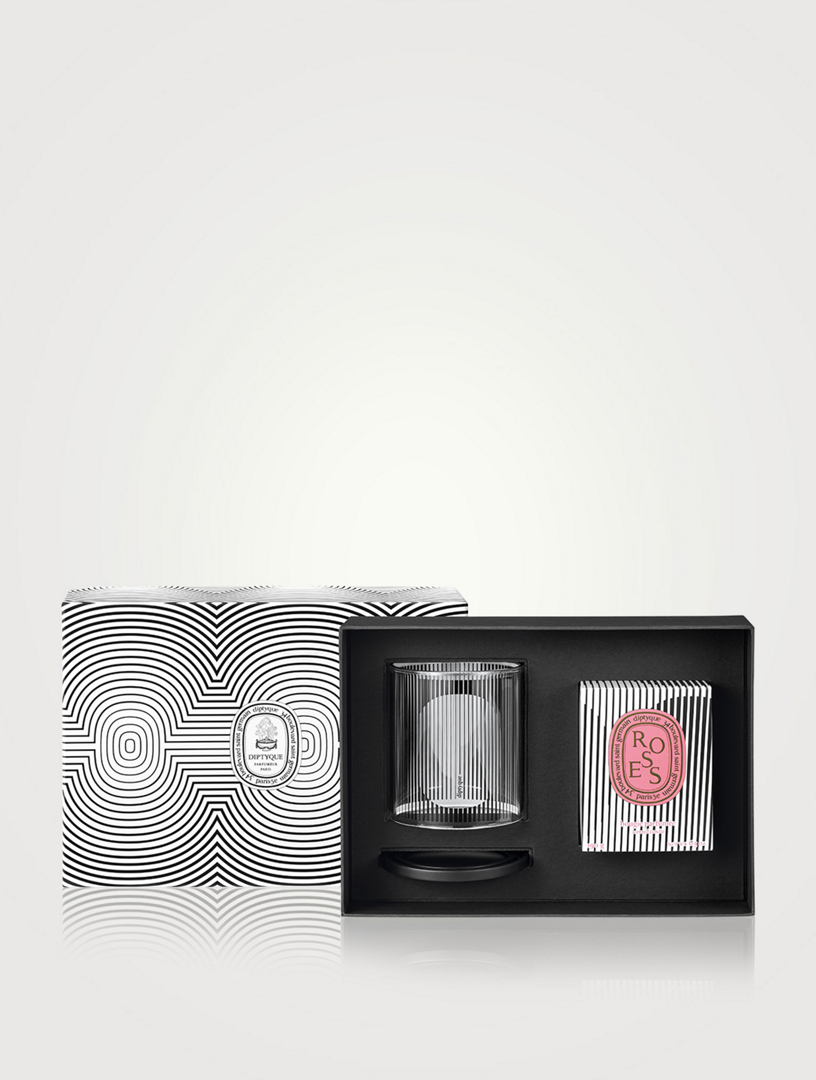 DIPTYQUE Limited Edition Candle Holder Set with Roses Candle Holt