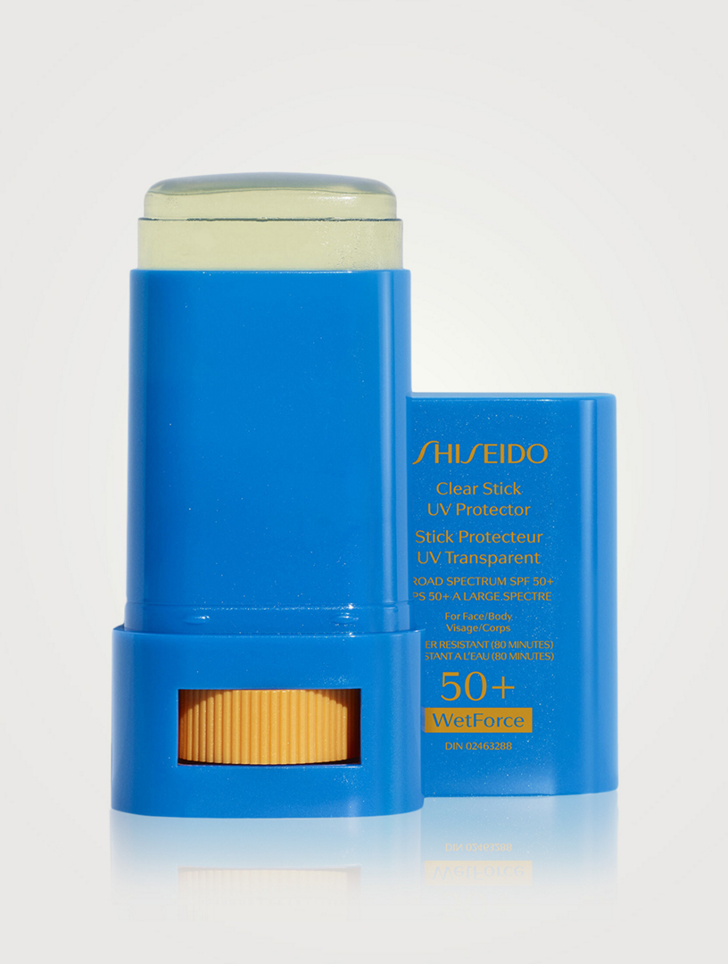 Spf стик для лица. Шисейдо стик СПФ 50. Shiseido Stick spf50+ Clear. Солнцезащитный стик SPF 50. Shiseido SPF стик.