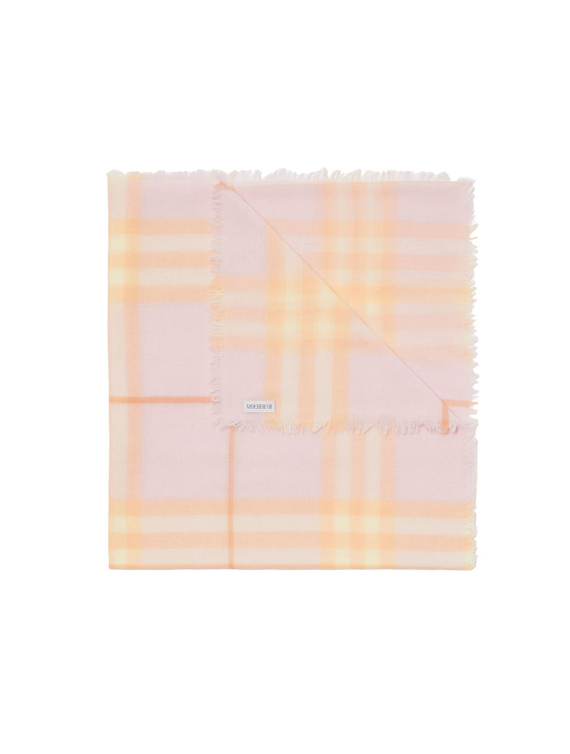 Wide Check Wool Scarf