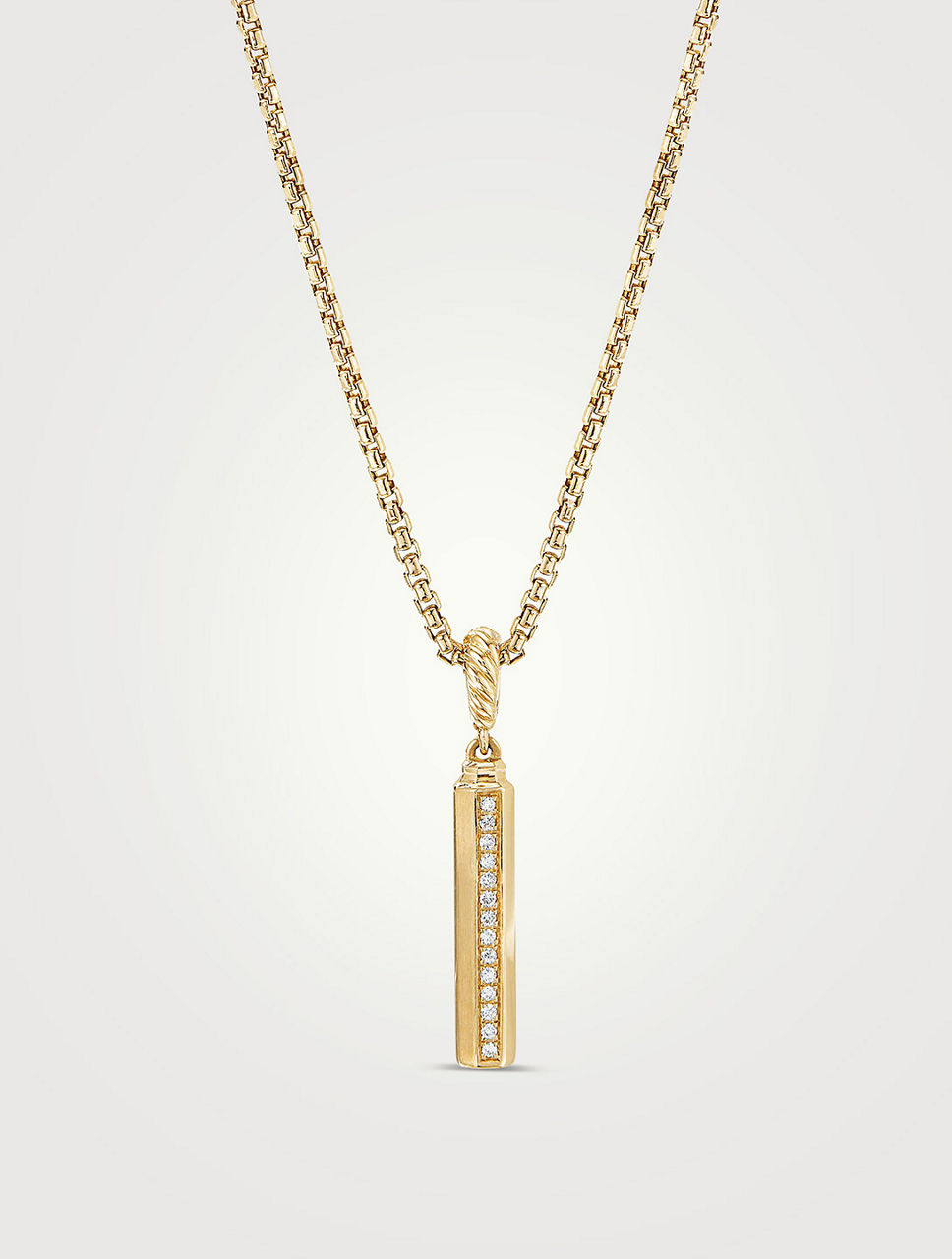 Barrel Amulet In 18k Yellow Gold With Pavé Diamonds
