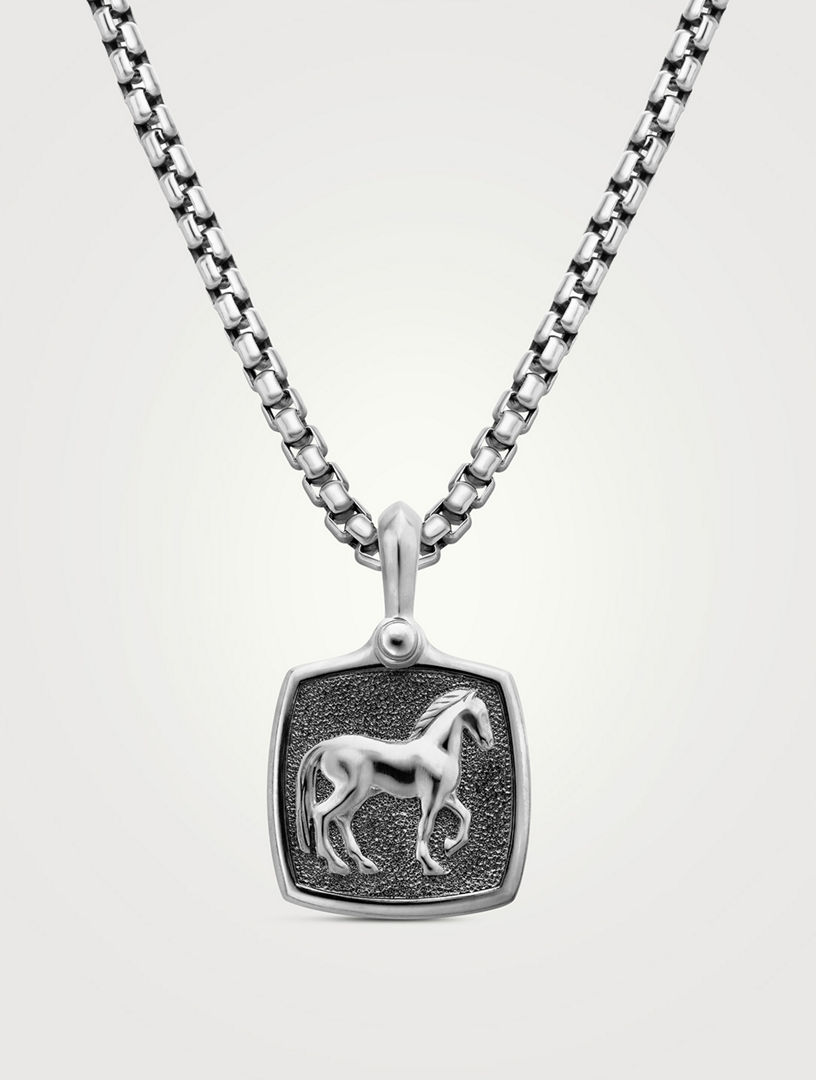 Amulette cheval Petrvs® en argent sterling, 19 mm