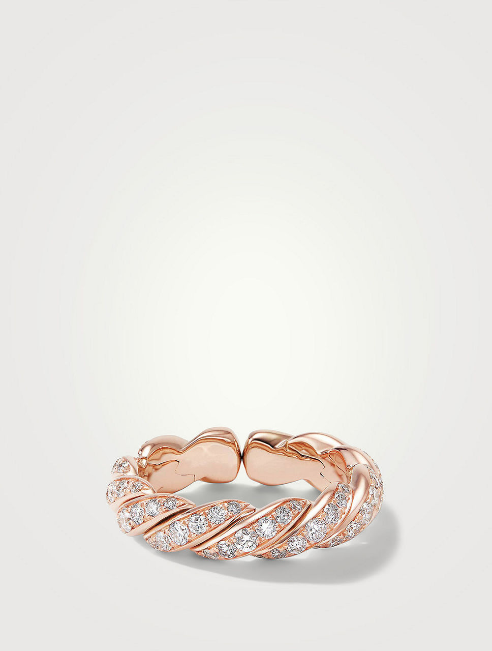 Pavéflex Band Ring In 18k Rose Gold With Diamonds