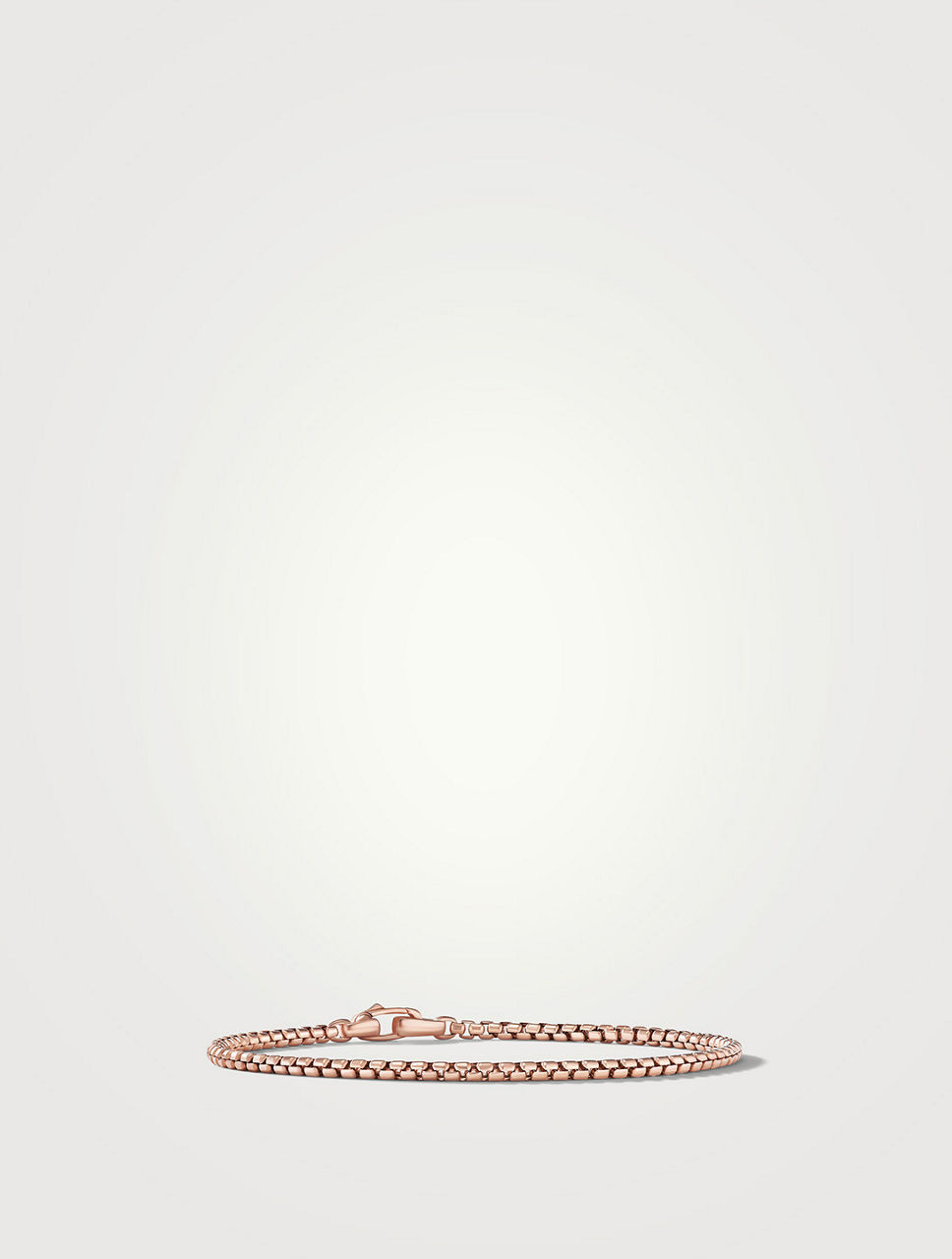 Box Chain Bracelet In 18k Rose Gold, 2.7mm