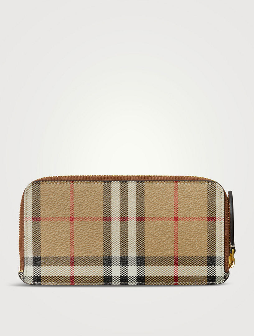 BURBERRY Large Check Zip Card Case Holt Renfrew
