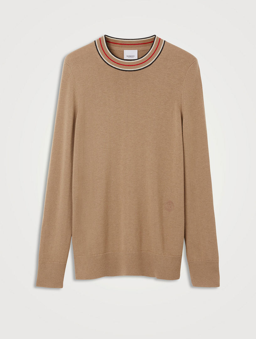 BURBERRY Stripe Collar Cashmere Sweater Holt Renfrew