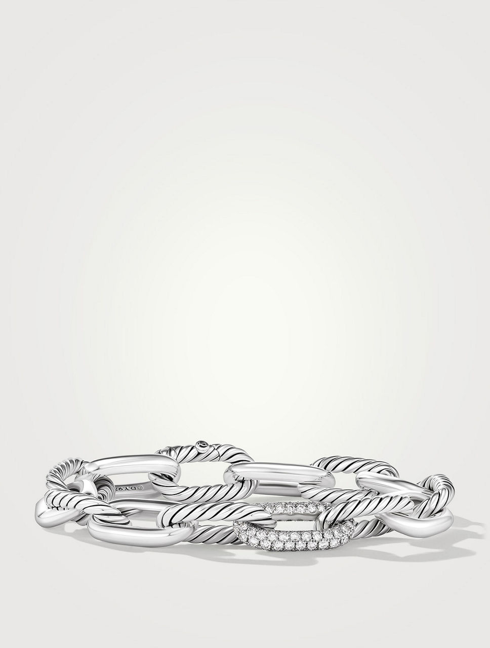 Dy Madison® Chain Bracelet In Sterling Silver With Diamonds, 11mm