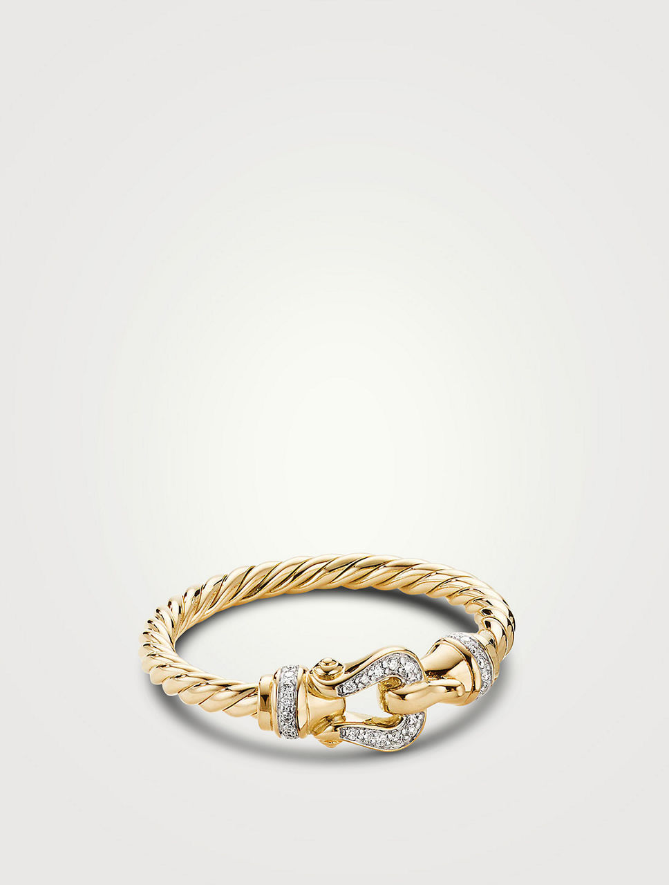 Petite Buckle Ring 18k Yellow Gold With Pavé Diamonds
