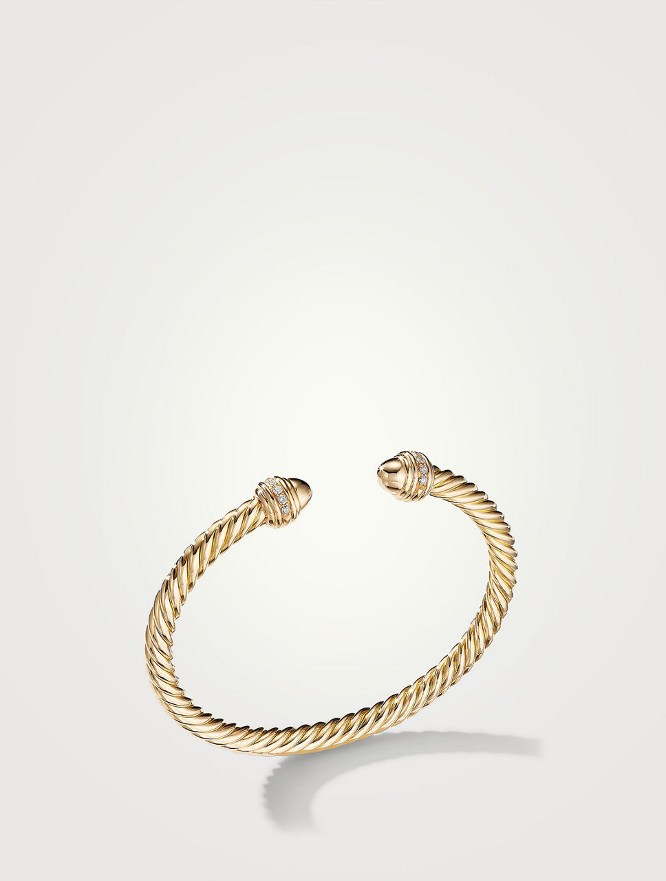 Bracelet Cable Classics en or jaune 18 carats avec dômes en or et pavé de diamants