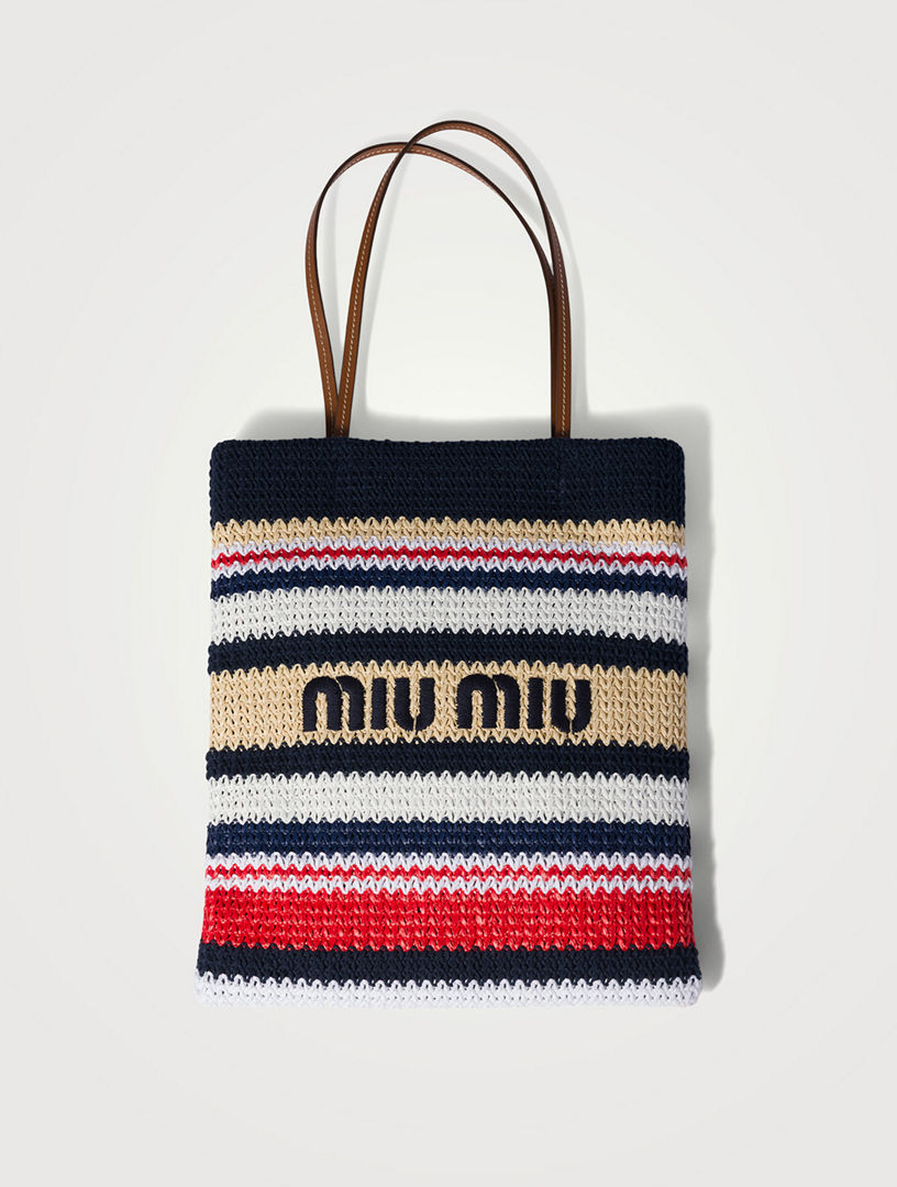 MIU MIU Raffia-effect Woven Tote Bag | Holt Renfrew