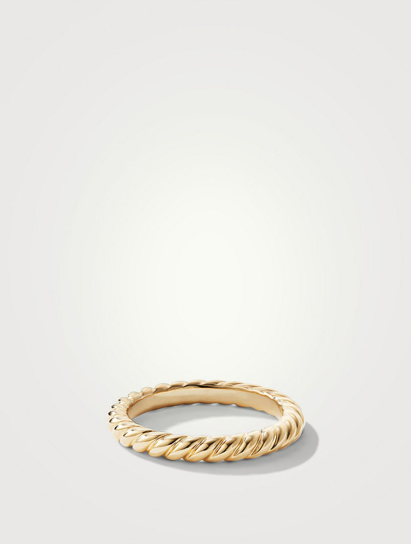 Dy Unity Cable Band Ring 18k Yellow Gold