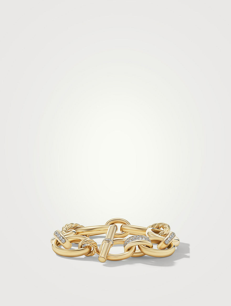 Dy Mercer™ Chain Bracelet In 18k Yellow Gold With Pavé Diamonds