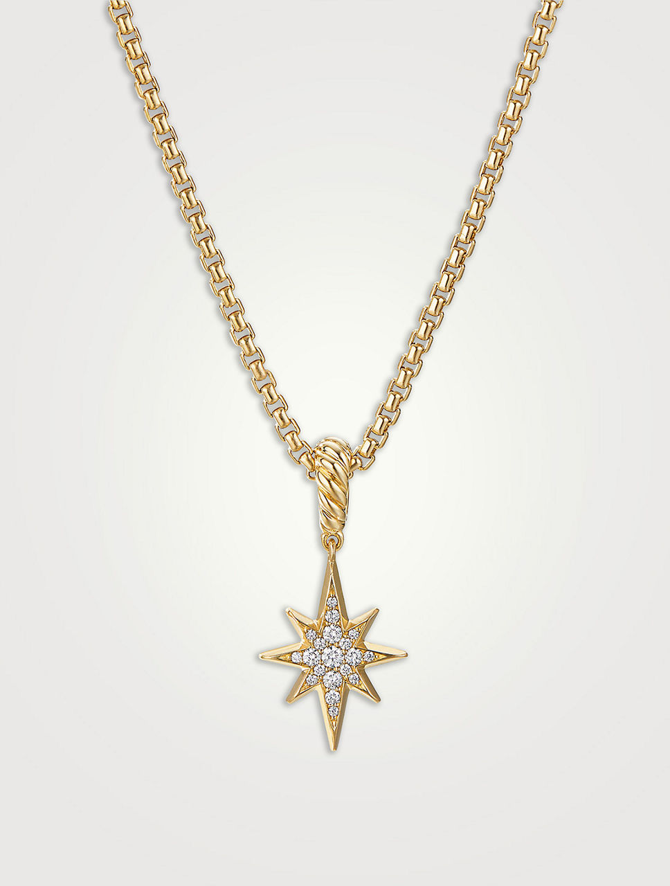 North Star Amulet In 18k Yellow Gold With Pavé Diamonds