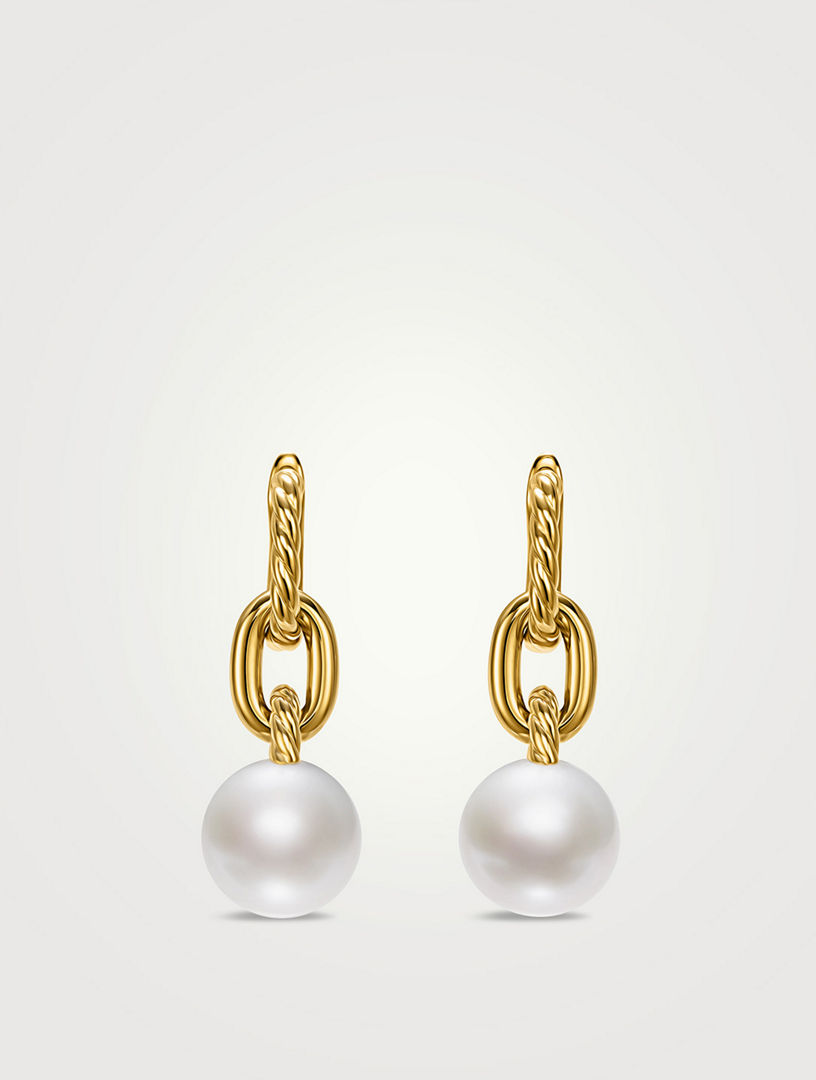 DAVID YURMAN Dy Madison® Pearl Drop Earrings In 18k Yellow Gold