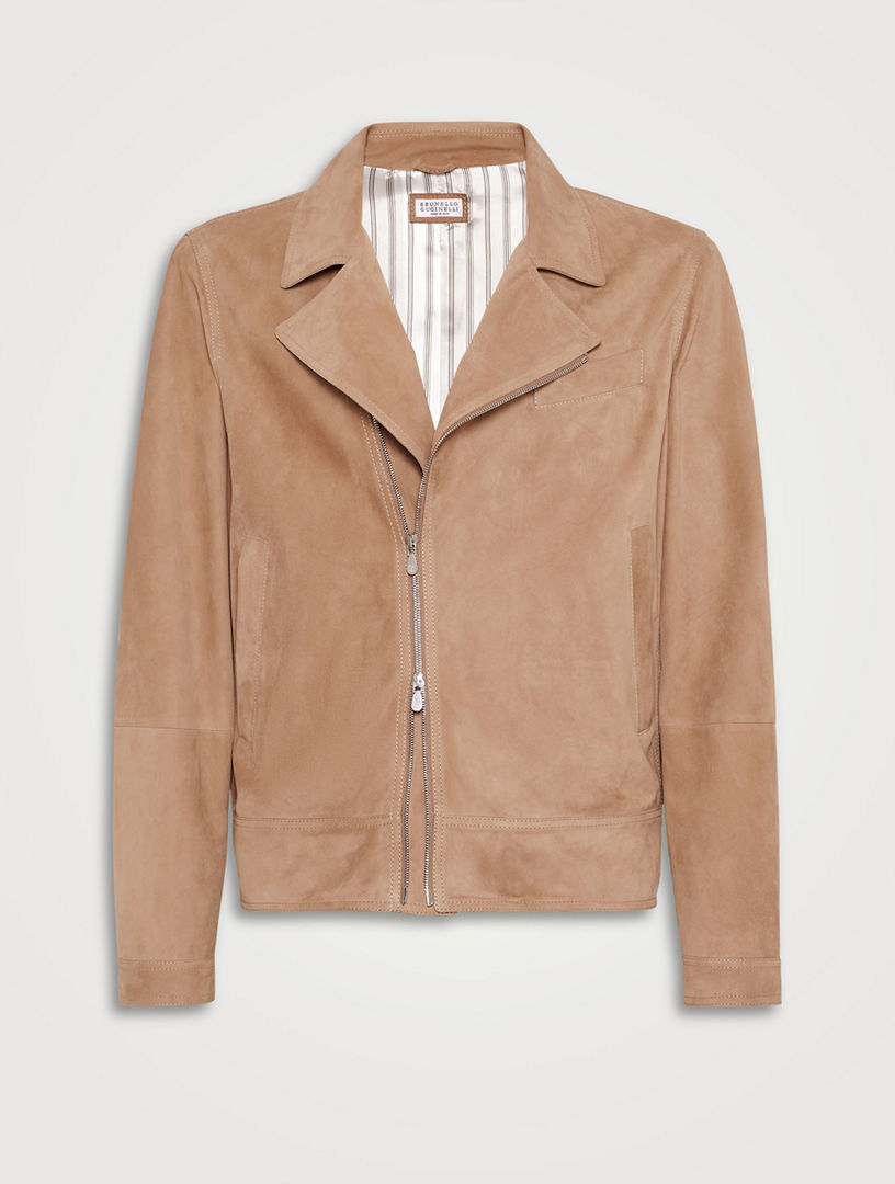 Brunello cucinelli hotsell suede bomber jacket