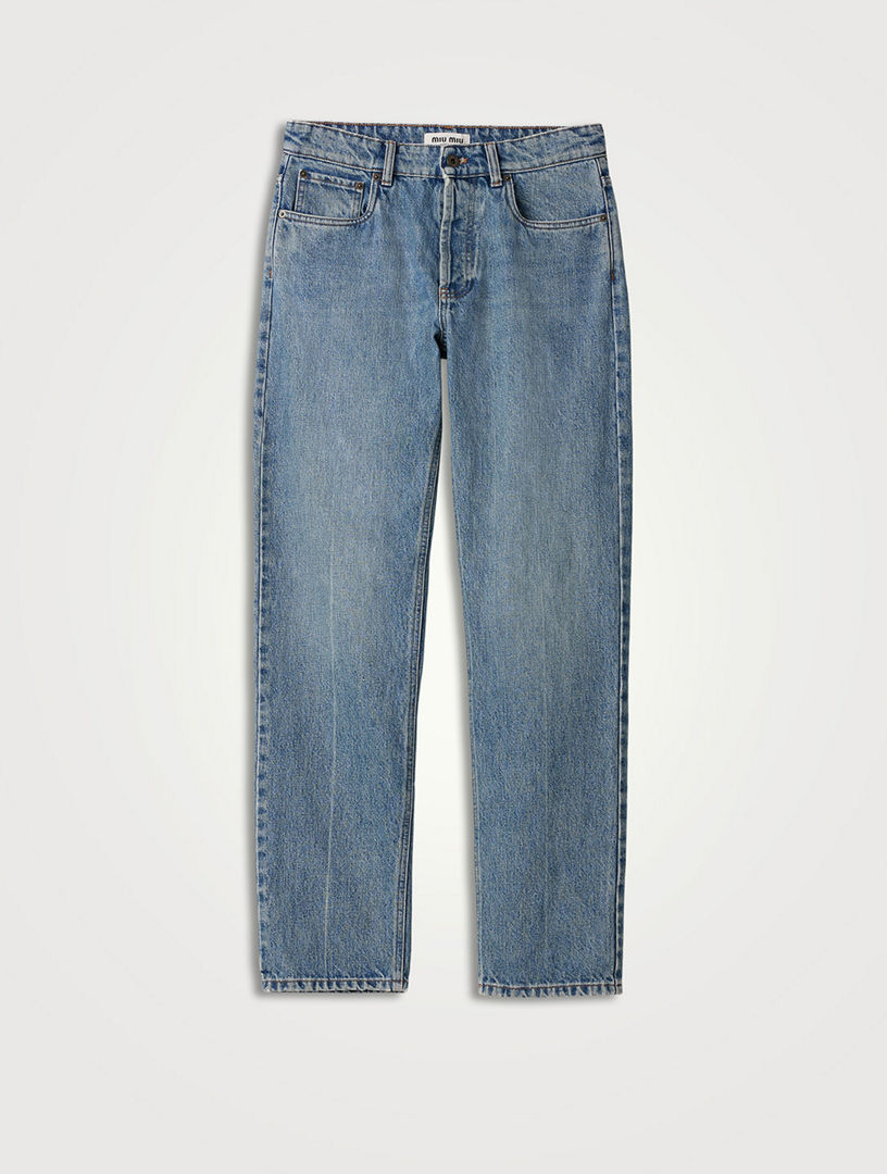 MIU MIU Denim And Poplin Five-pocket Jeans | Holt Renfrew
