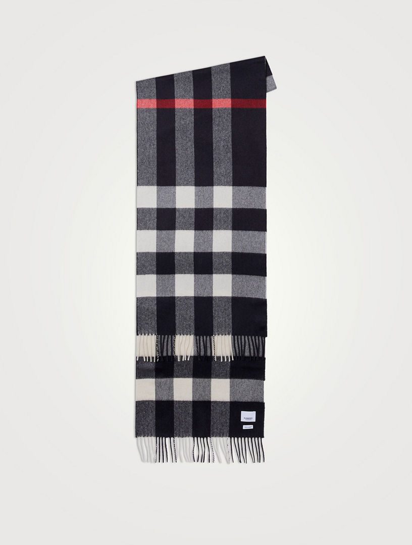 White plaid burberry store scarf