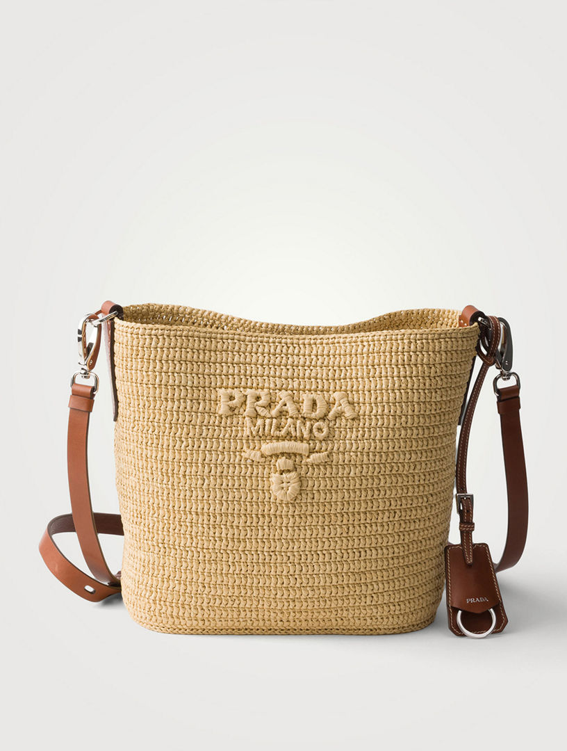 PRADA Small Crochet And Leather Bucket Bag | Holt Renfrew