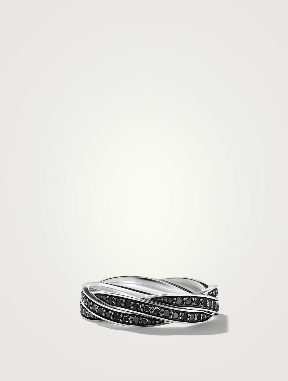 Dy Helios™ Band Ring Sterling Silver With Black Diamonds, 6mm