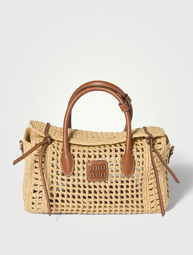 MIU MIU Raffia Handbag | Holt Renfrew