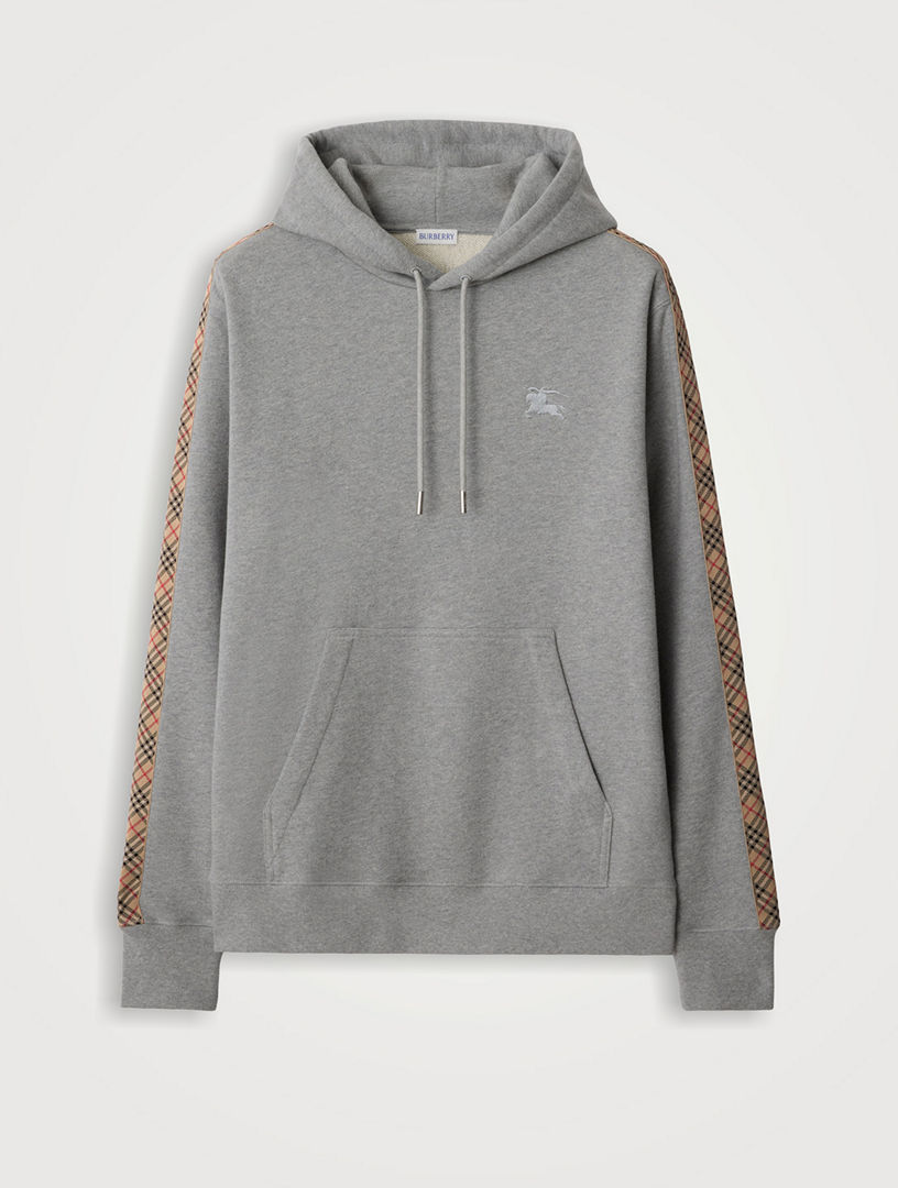 BURBERRY Check Trim Cotton Hoodie | Holt Renfrew