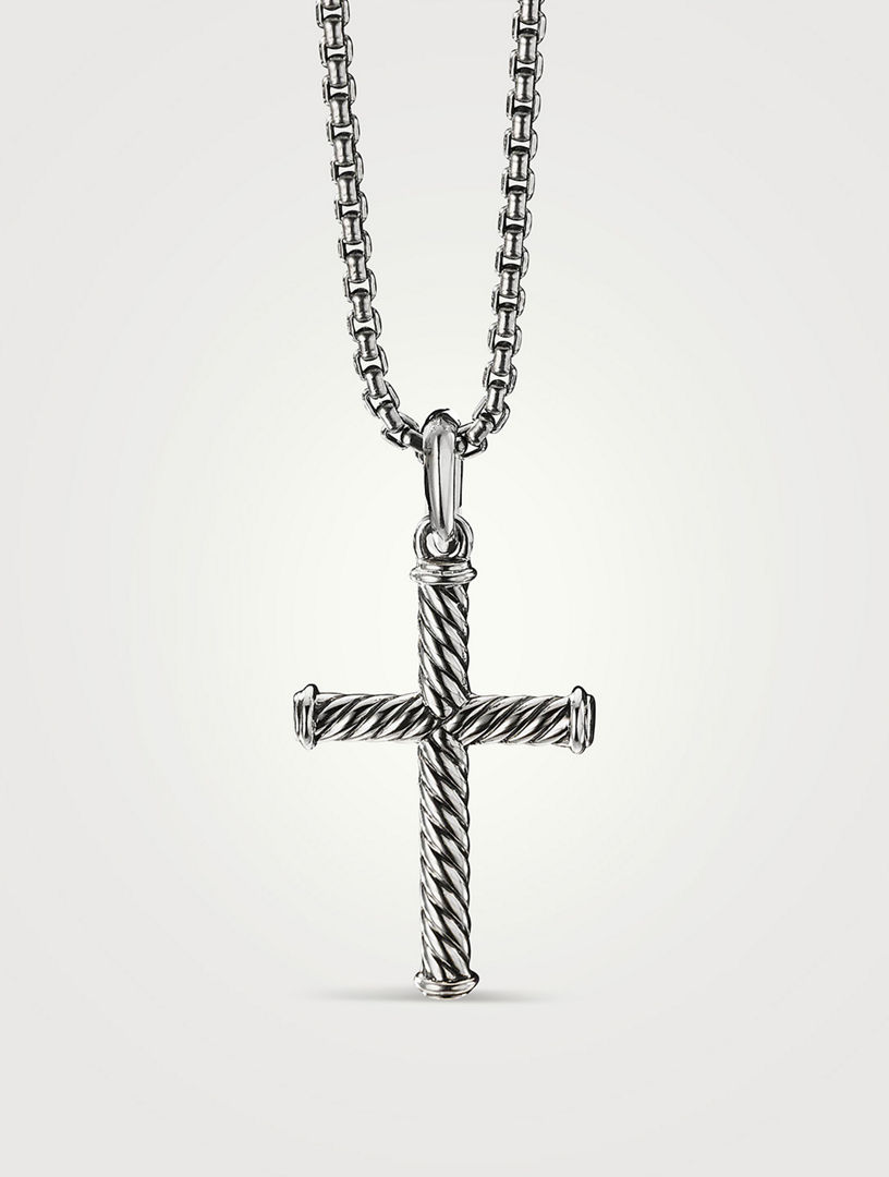 DAVID YURMAN Cable Cross Pendant In Sterling Silver | Holt Renfrew