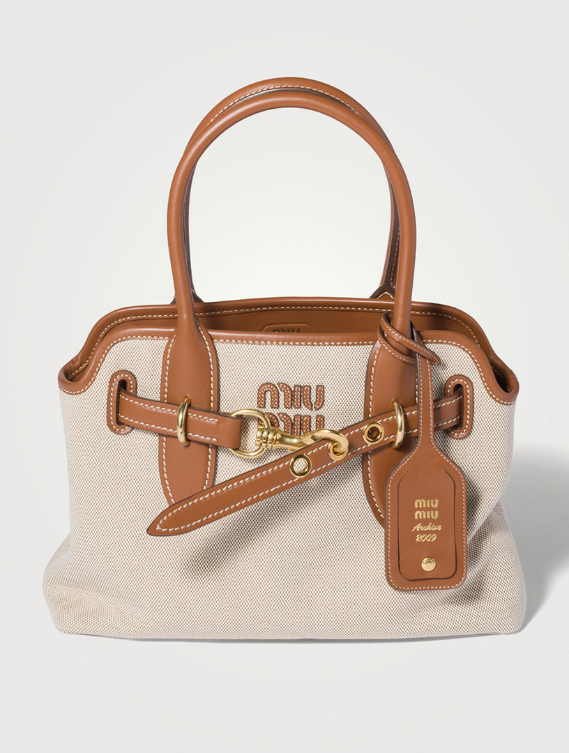 MIU MIU Aventure Canvas And Leather Bag | Holt Renfrew
