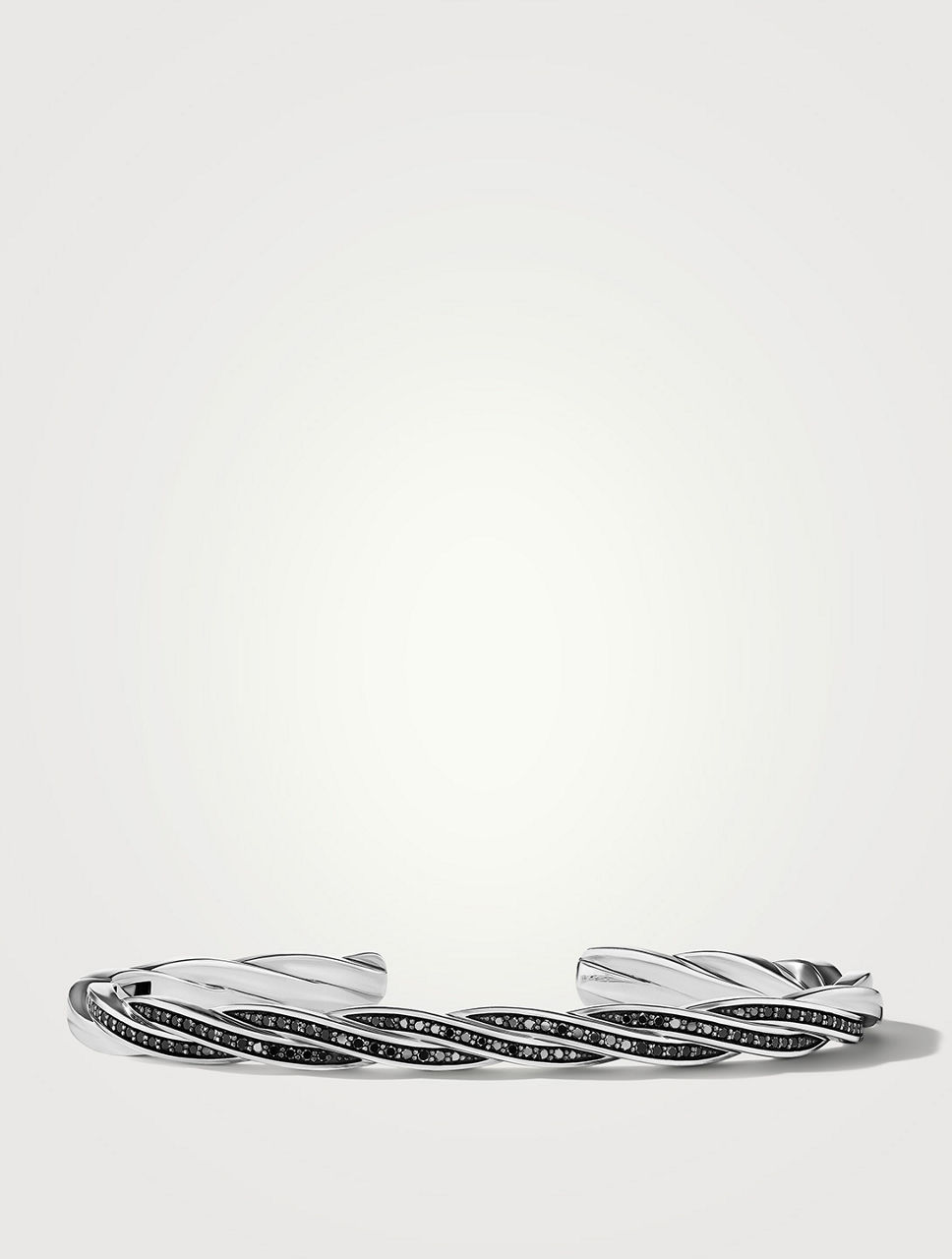 Dy Helios™ Cuff Bracelet Sterling Silver With Black Diamonds, 6mm