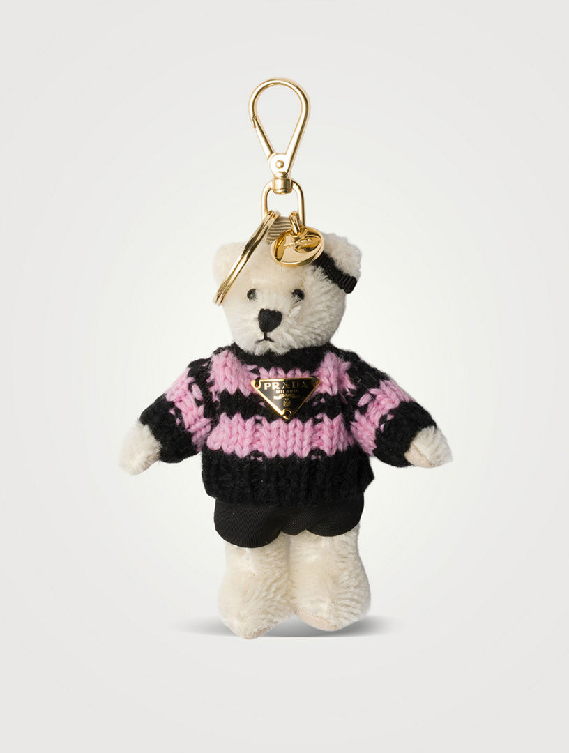 PRADA Teddy Bear Bag Charm With Metal Ring | Holt Renfrew