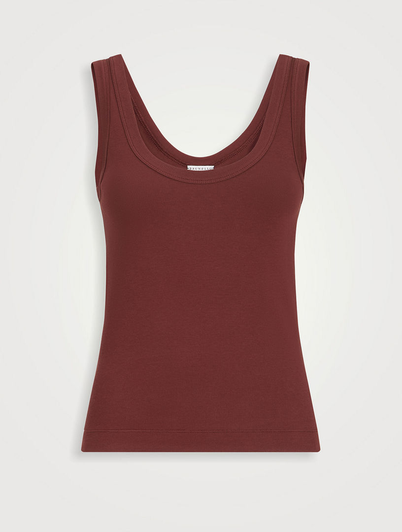 BRUNELLO CUCINELLI Monili Ribbed Jersey Top | Holt Renfrew