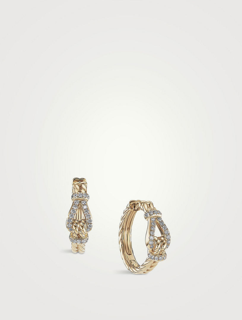 EF Collection Diamond Loop Hoop Ear Jackets 14K Yellow Gold