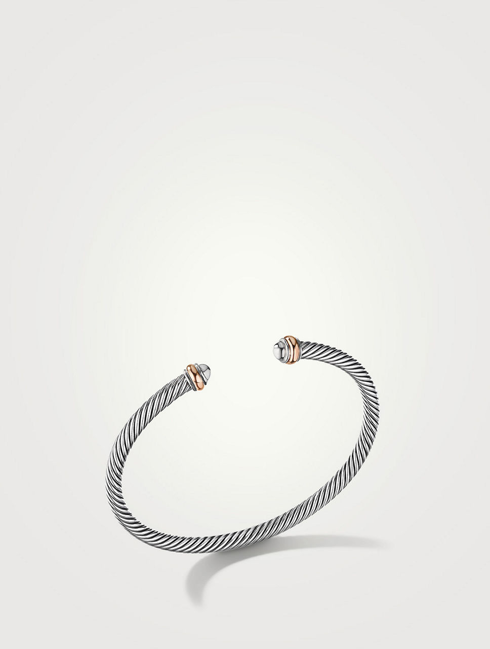 Bracelet classique torsadé Cable Classics en argent sterling avec or rose 18 carats